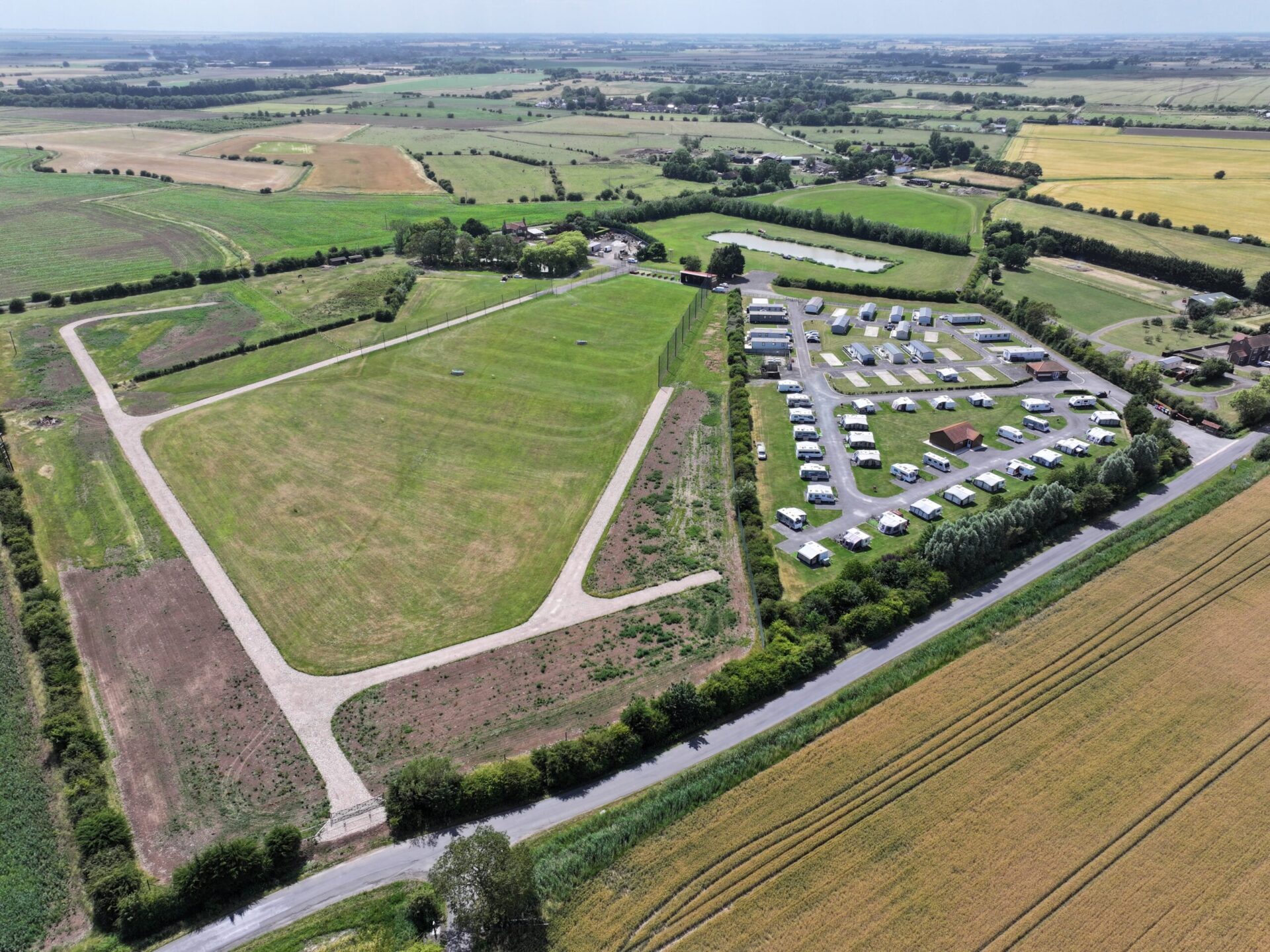 Aerial drone photograph of Lincolnshire countryside