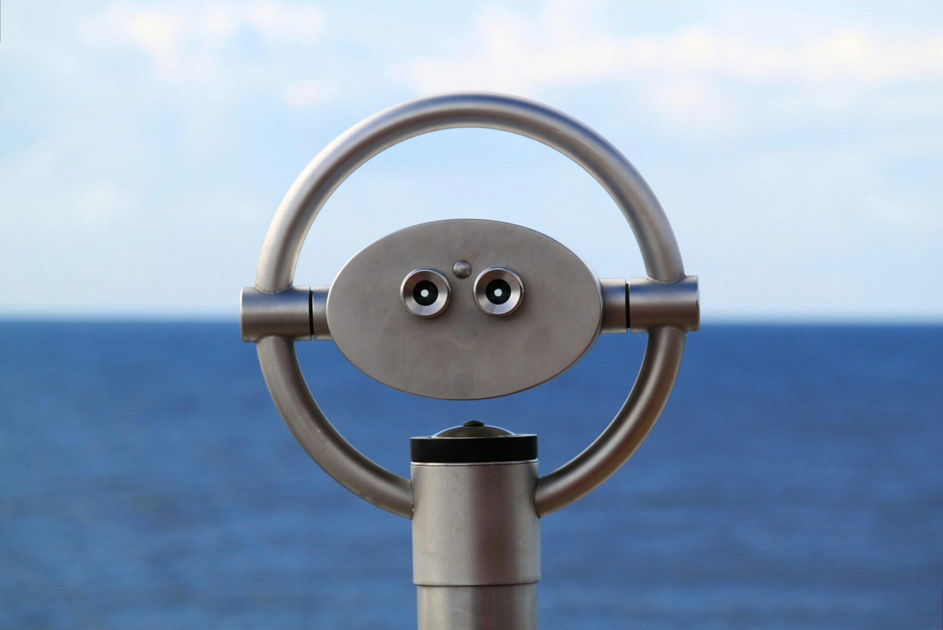 Coin-operated viewing binoculars at the seaside